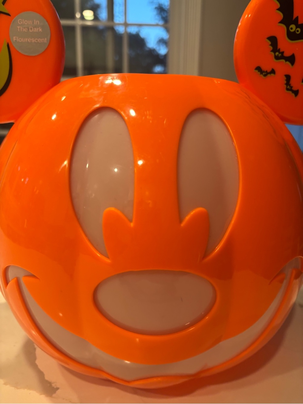 Disney Orange Glow In The Dark Mickey Pumpkin Candy Bucket - Picture 4 of 7